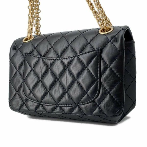 シャネル チェーンショルダーバッグ マトラッセ 2.55 ミニ エイジドカーフレザー AS0874 CHANEL バッグ 黒