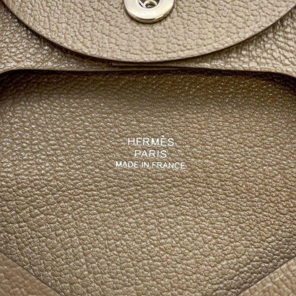 エルメス コインケース バスティア エトゥープ シェブルミゾル B刻印 HERMES 財布