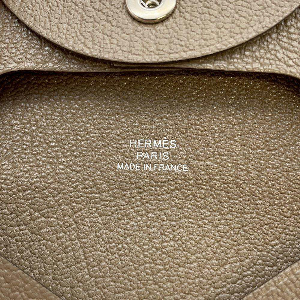 エルメス コインケース バスティア エトゥープ シェブルミゾル B刻印 HERMES 財布