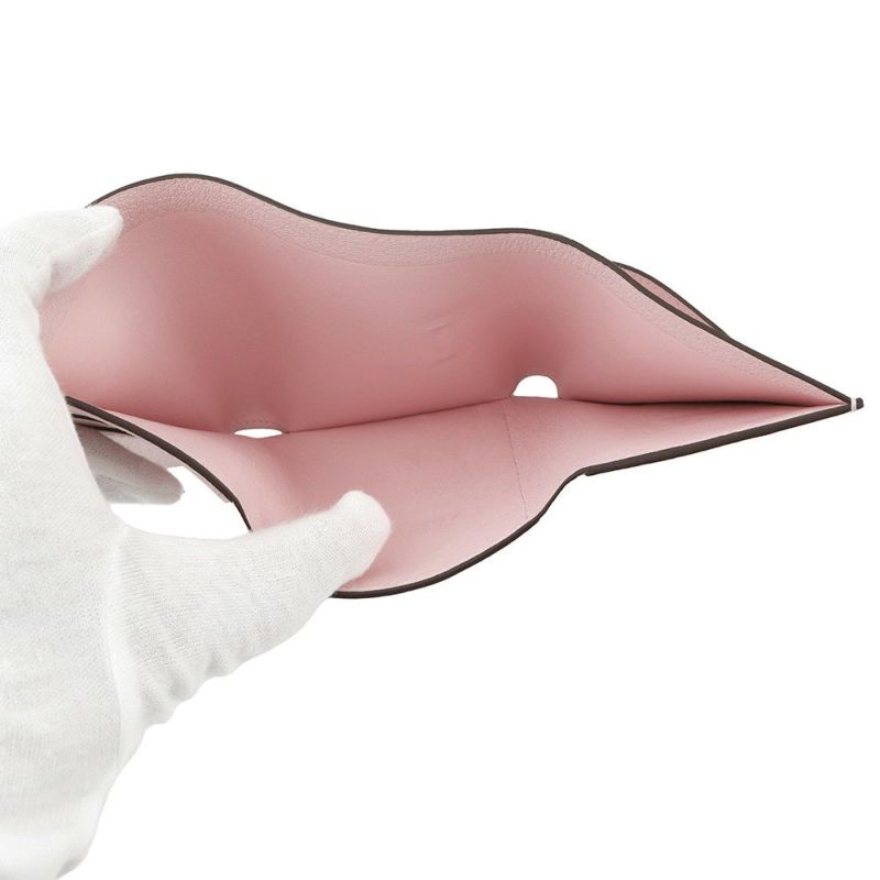 エルメス 三つ折り財布 ベアンコンビネ ローズサクラ/シルバー金具 シェブルミゾル K刻印 財布