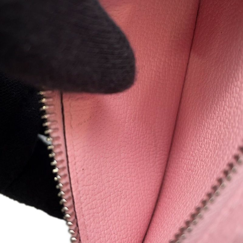 エルメス 三つ折り財布 ベアンコンビネ ローズサクラ/シルバー金具 シェブルミゾル K刻印 財布