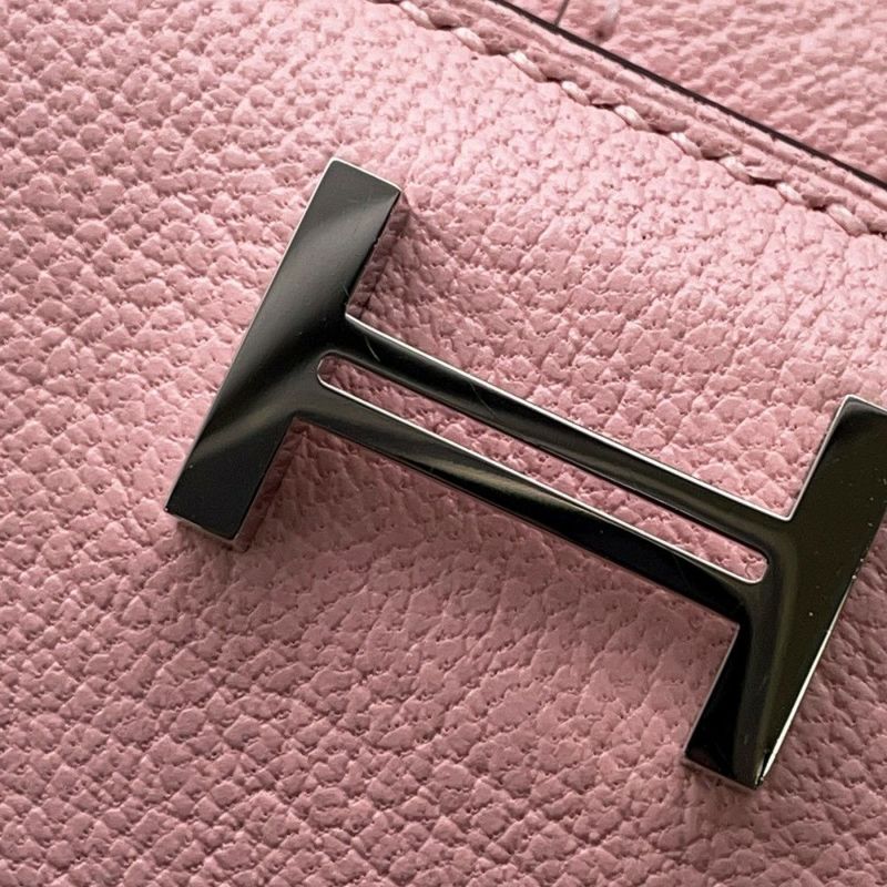 エルメス 三つ折り財布 ベアンコンビネ ローズサクラ/シルバー金具 シェブルミゾル K刻印 財布