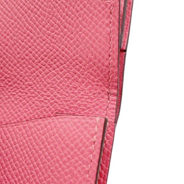 エルメス カードケース ベアン ミニ 小銭入れ付き ローズアザレ/シルバー金具 エプソン K刻印 HERMES 名刺入れ コインケース