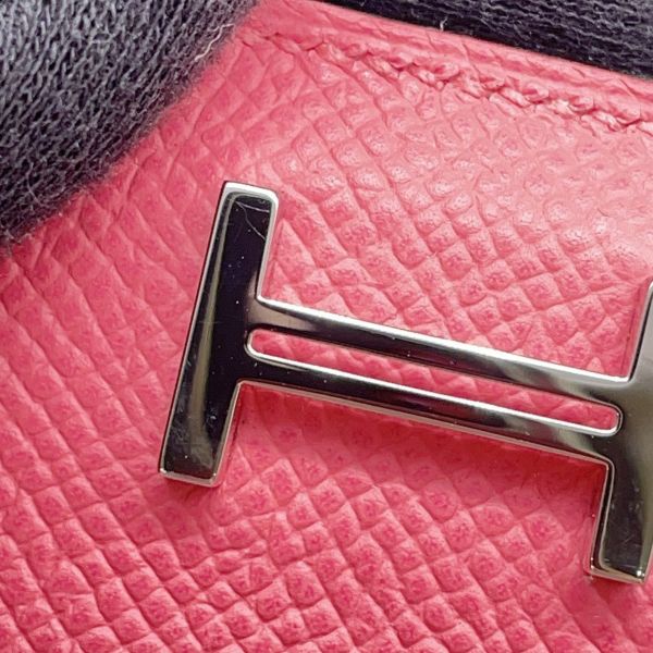 エルメス カードケース ベアン ミニ 小銭入れ付き ローズアザレ/シルバー金具 エプソン K刻印 HERMES 名刺入れ コインケース
