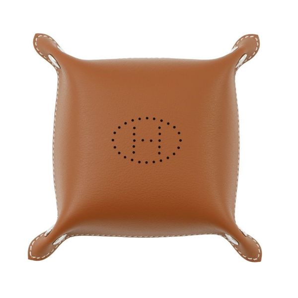 エルメス トレー ヴィド・ポッシュ ミニ  ミーズ・エ・ルランス・デスク エベンヌ/フォーヴ/シルバー金具 トリヨンクレマンス K刻印