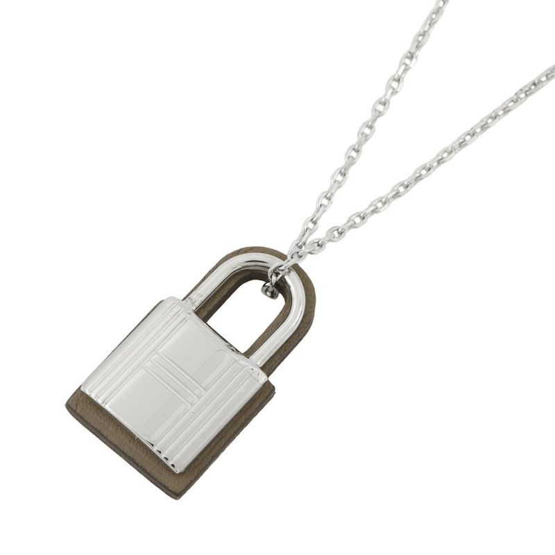 エルメス ネックレス オーケリー ペンダントPM エトゥープ/シルバー金具 スイフト D刻印