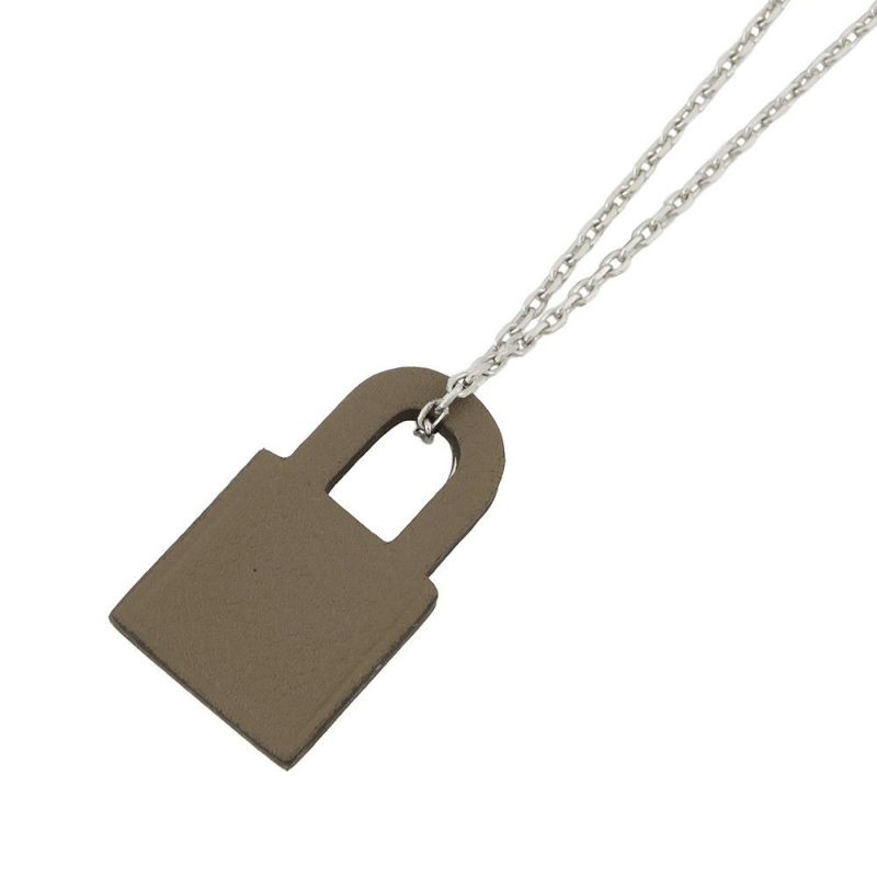 エルメス ネックレス オーケリー ペンダントPM エトゥープ/シルバー金具 スイフト D刻印