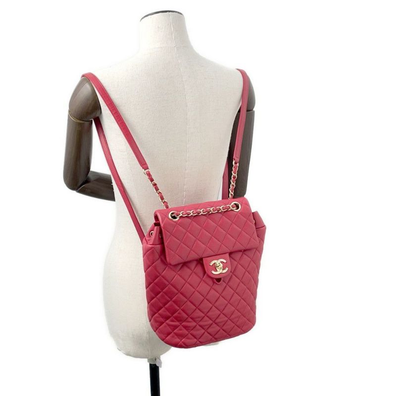 シャネル リュック バックパック マトラッセ ココマーク チェーン ラムスキン A91121 CHANEL リュックサック