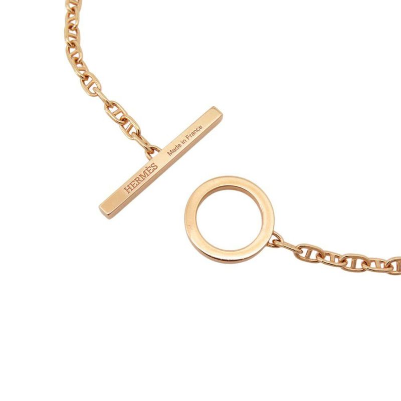 エルメス ブレスレット シェーヌダンクル ヴェルソ K18PGピンクゴールド/ホワイトセラミック サイズSH HERMES ジュエリー