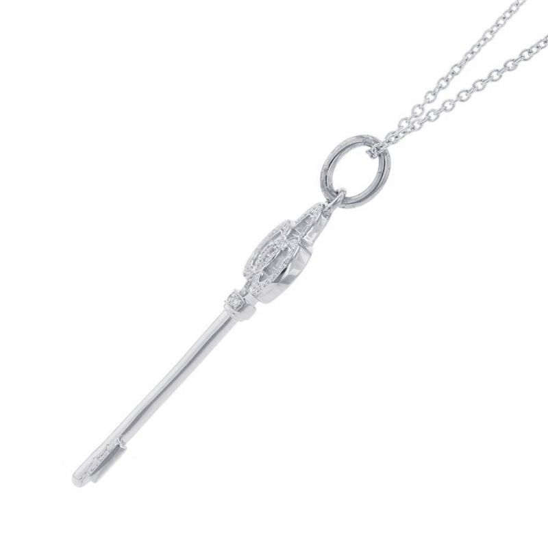 ティファニー ネックレス クラウン キー ネックレス ダイヤモンド 計0.11ct K18WGホワイトゴールド 60010880 ペンダント
