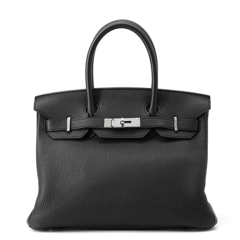 エルメス バーキン30 ブラック/シルバー金具 トゴ A刻印 HERMES Birkin ハンドバッグ 黒