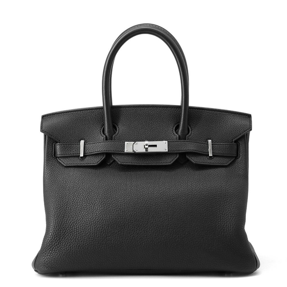 エルメス バーキン30 ブラック/シルバー金具 トゴ A刻印 HERMES Birkin ハンドバッグ 黒