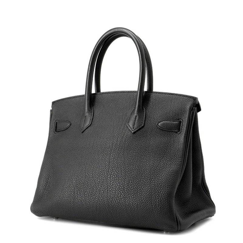 エルメス バーキン30 ブラック/シルバー金具 トゴ A刻印 HERMES Birkin ハンドバッグ 黒
