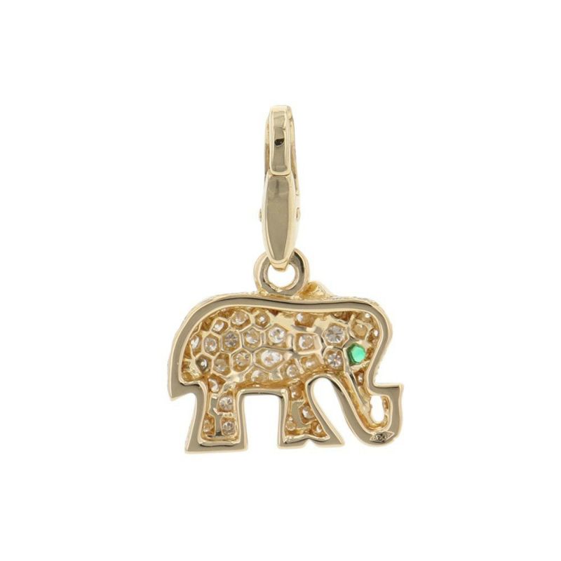 カルティエ ペンダントトップ キャンディ チャーム ダイヤモンド/エメラルド K18YGイエローゴールド Cartier ゾウ 象