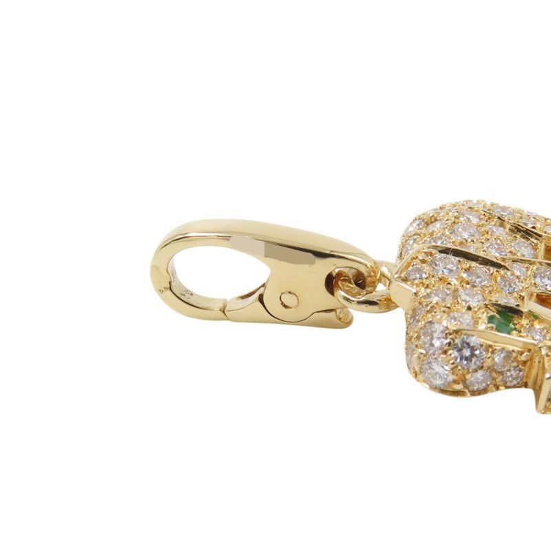 カルティエ ペンダントトップ キャンディ チャーム ダイヤモンド/エメラルド K18YGイエローゴールド Cartier ゾウ 象