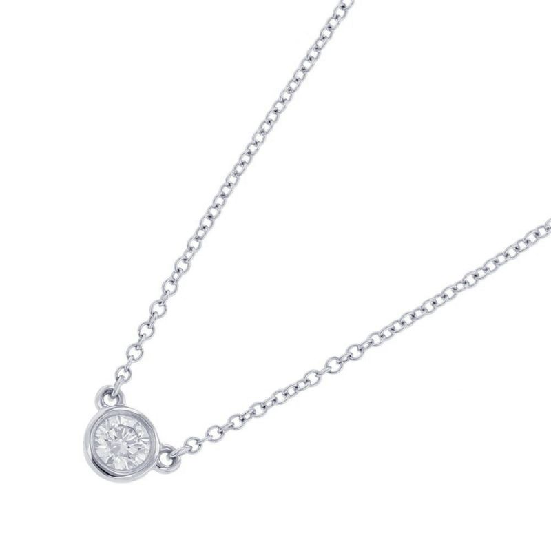 ティファニー ネックレス エルサ・ペレッティ バイザヤード シングル ダイヤモンド ペンダント ダイヤ 1P 約0.17ct Pt950プラチナ Tiffany&Co.