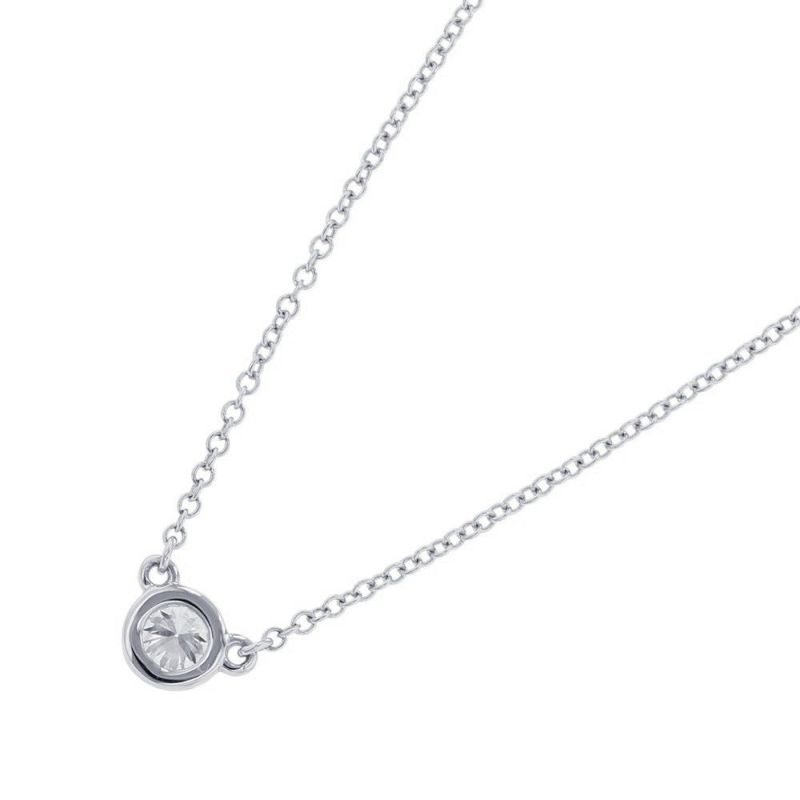 ティファニー ネックレス エルサ・ペレッティ バイザヤード シングル ダイヤモンド ペンダント ダイヤ 1P 約0.17ct Pt950プラチナ Tiffany&Co.