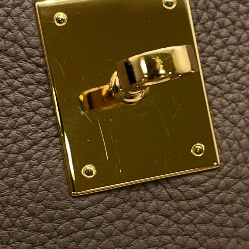 エルメス ハンドバッグ ケリー32 内縫い エトゥープ/ゴールド金具 トゴ A刻印 2wayショルダー