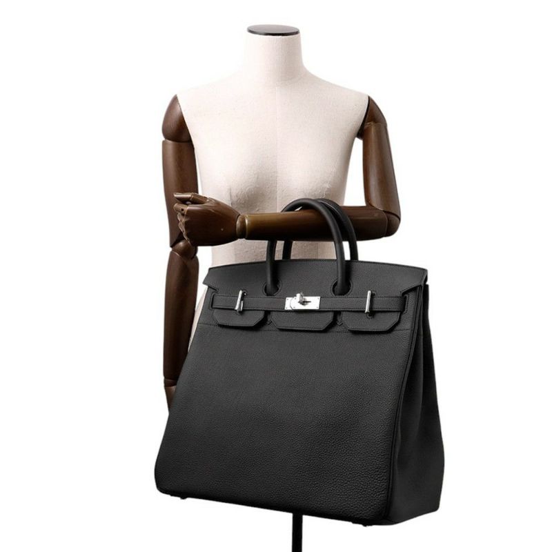 エルメス ハンドバッグ オータクロア40 ブラック/シルバー金具 トゴ K刻印 HERMES 黒