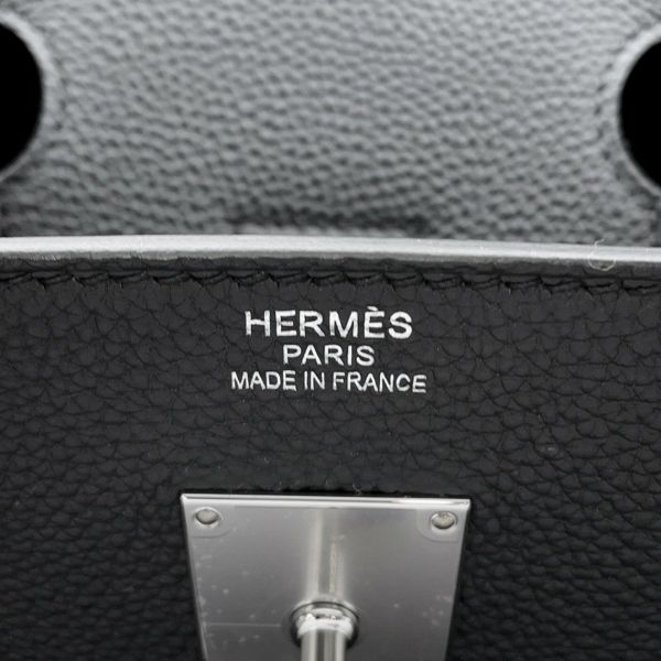 エルメス ハンドバッグ オータクロア40 ブラック/シルバー金具 トゴ K刻印 HERMES 黒