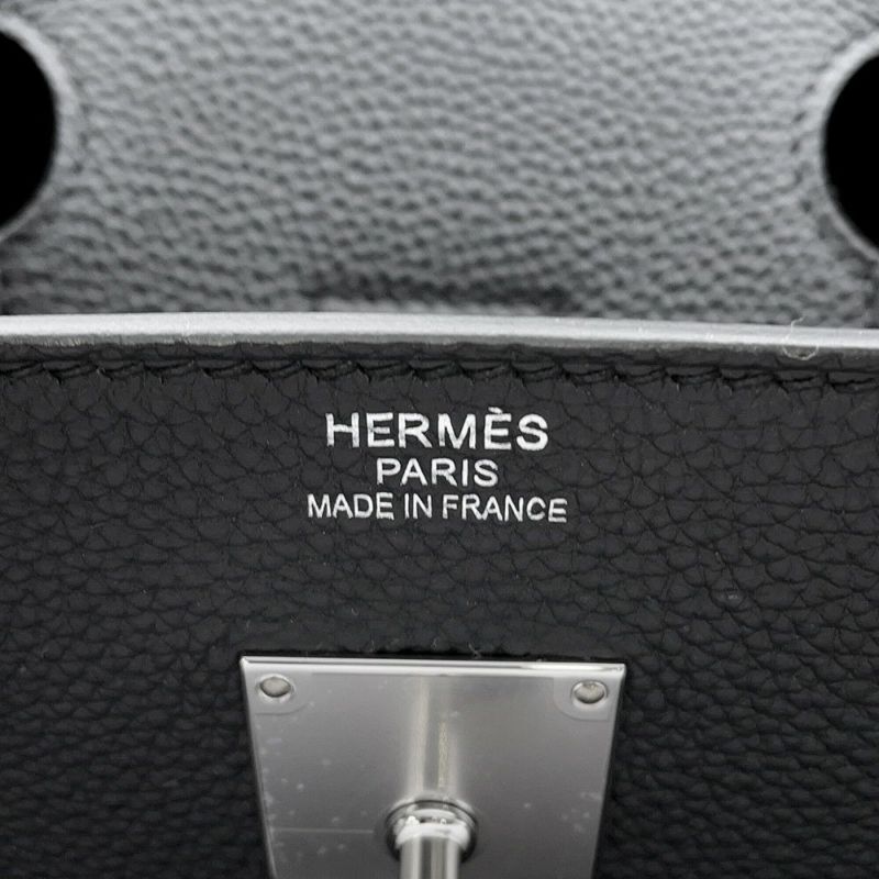 エルメス ハンドバッグ オータクロア40 ブラック/シルバー金具 トゴ K刻印 HERMES 黒