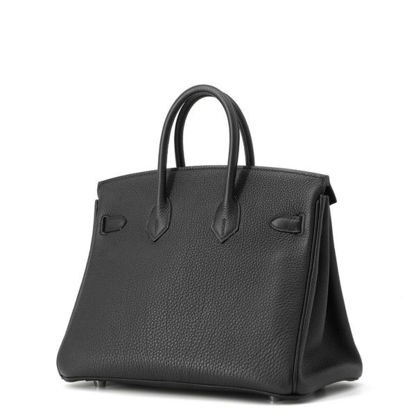 エルメス バーキン25 ブラック/シルバー金具 トゴ Z刻印 HERMES Birkin ハンドバッグ 黒