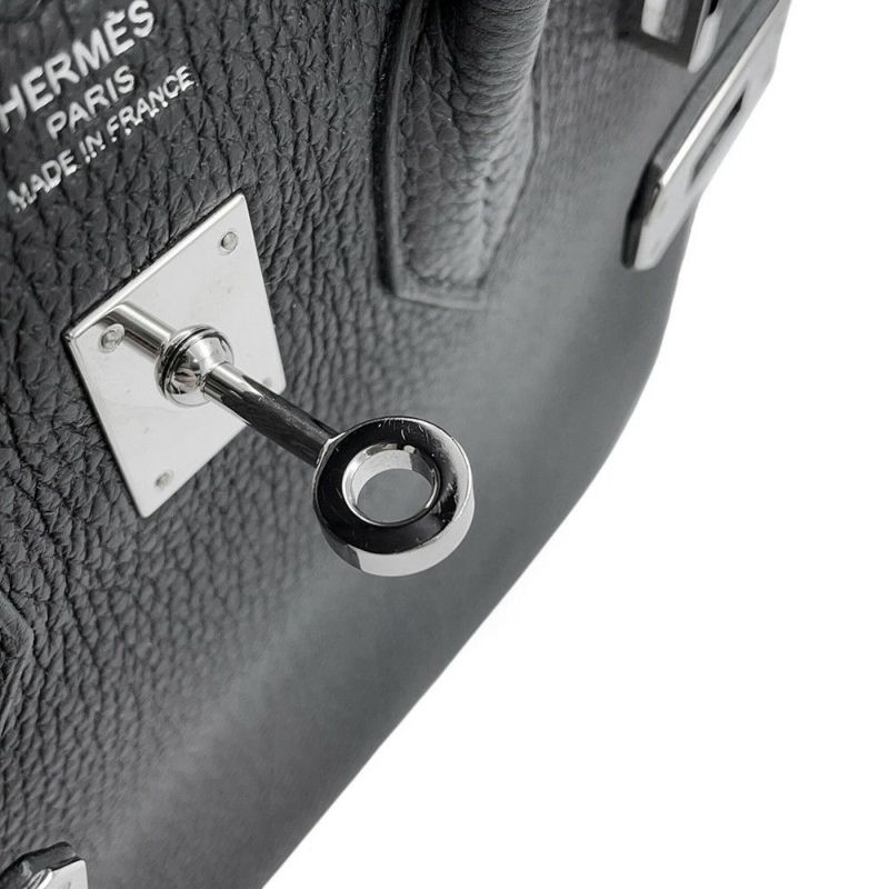 エルメス バーキン25 ブラック/シルバー金具 トゴ Z刻印 HERMES Birkin ハンドバッグ 黒
