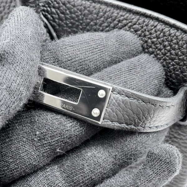 エルメス バーキン25 ブラック/シルバー金具 トゴ Z刻印 HERMES Birkin ハンドバッグ 黒