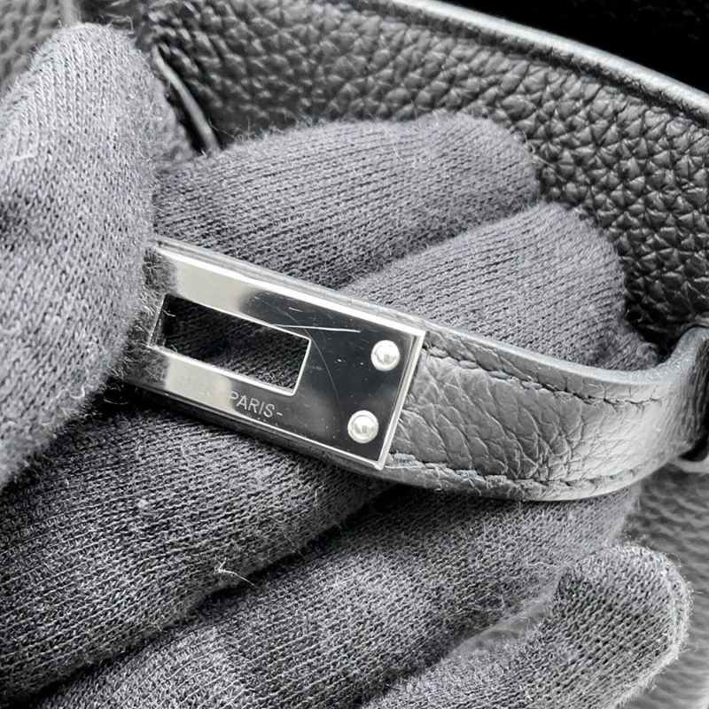 エルメス バーキン25 ブラック/シルバー金具 トゴ Z刻印 HERMES Birkin ハンドバッグ 黒
