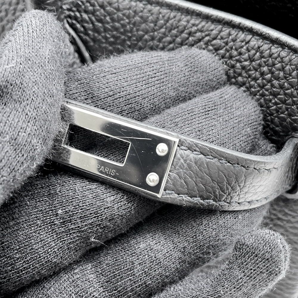 エルメス バーキン25 ブラック/シルバー金具 トゴ Z刻印 HERMES Birkin ハンドバッグ 黒