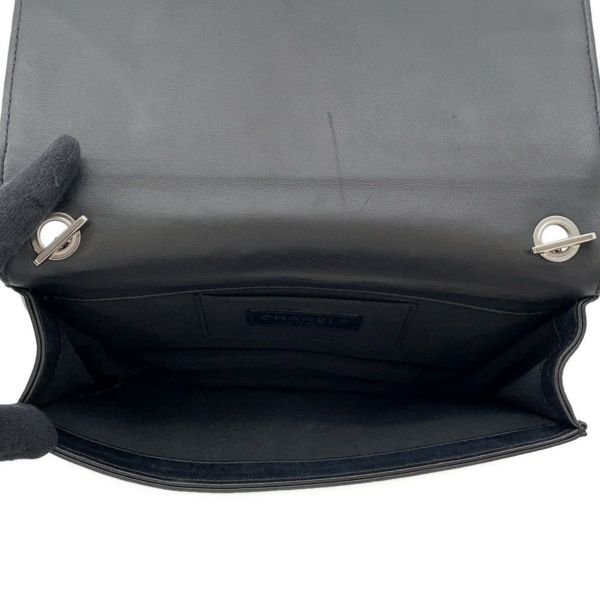 シャネル チェーンショルダーバッグ レゴボーイ ココマーク パテント ラインストーン CHANEL 黒