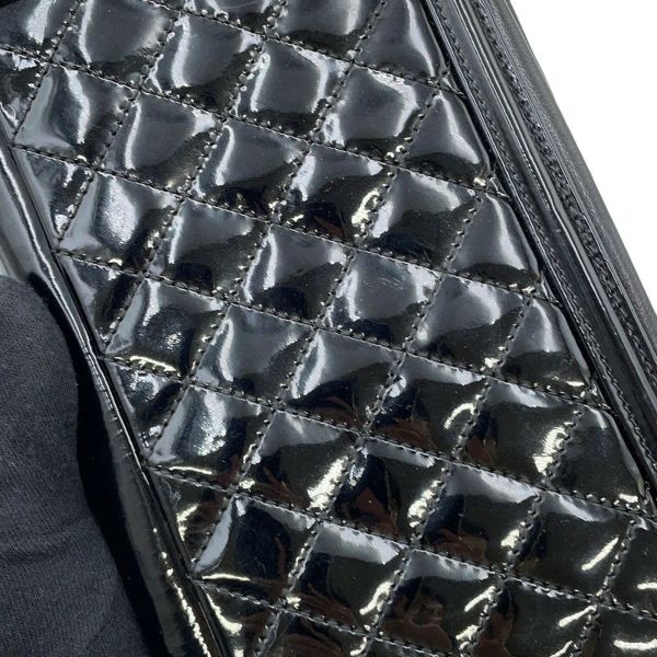 シャネル チェーンショルダーバッグ レゴボーイ ココマーク パテント ラインストーン CHANEL 黒