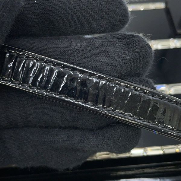 シャネル チェーンショルダーバッグ レゴボーイ ココマーク パテント ラインストーン CHANEL 黒