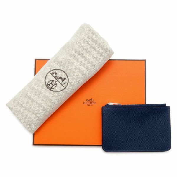 エルメス 財布 コンスタンス スリム ブルーネイビー/シルバー金具 エプソン B刻印 HERMES 財布