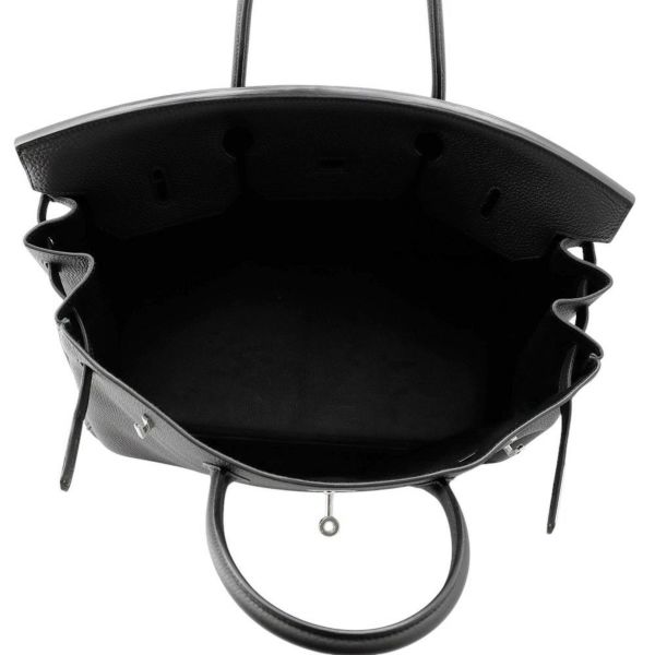 エルメス バーキン40 ブラック/シルバー金具 トゴ Y刻印 HERMES Birkin ハンドバッグ 黒