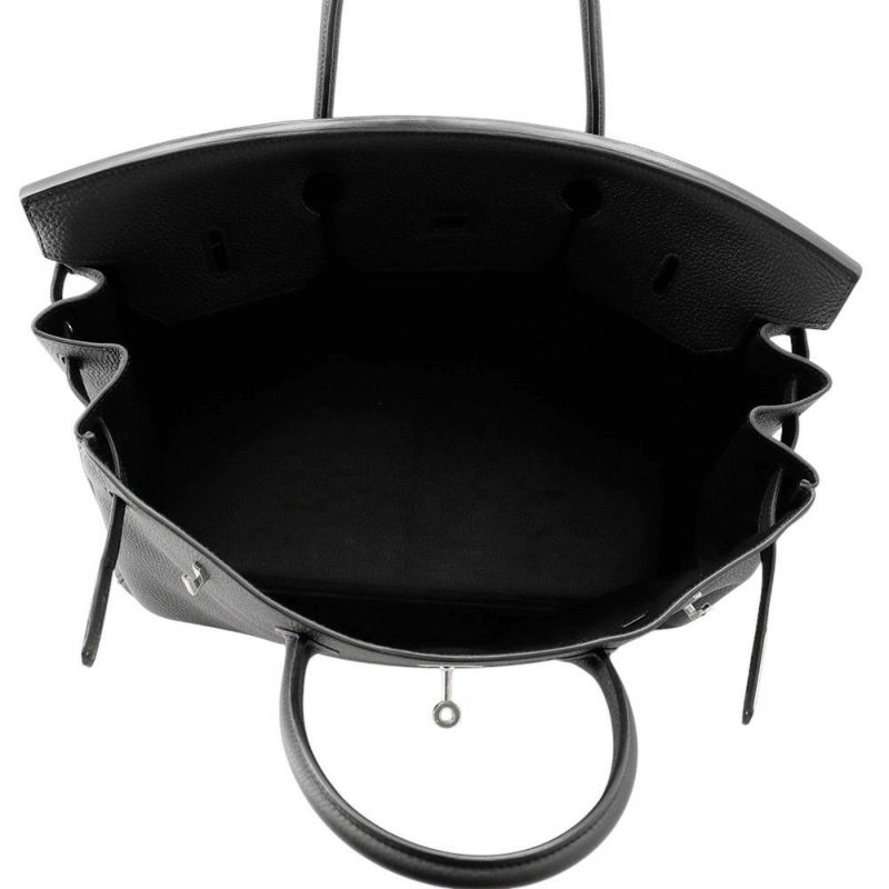 エルメス バーキン40 ブラック/シルバー金具 トゴ Y刻印 HERMES Birkin ハンドバッグ 黒