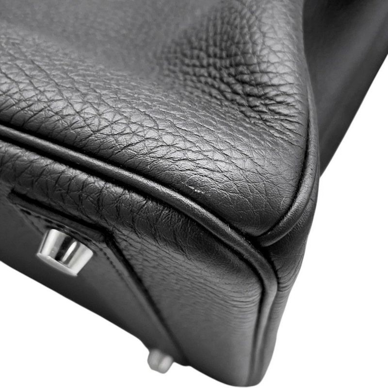 エルメス バーキン40 ブラック/シルバー金具 トゴ Y刻印 HERMES Birkin ハンドバッグ 黒