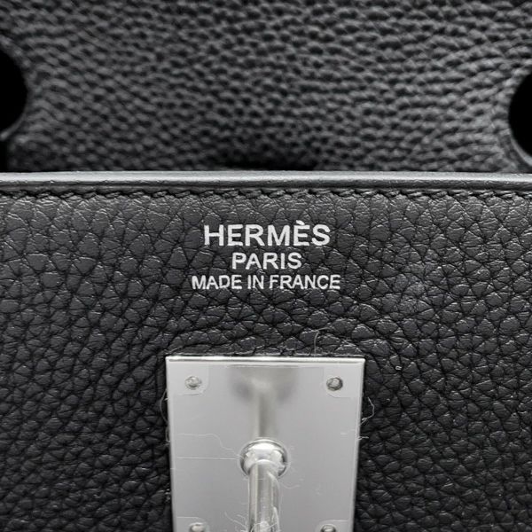 エルメス バーキン40 ブラック/シルバー金具 トゴ Y刻印 HERMES Birkin ハンドバッグ 黒