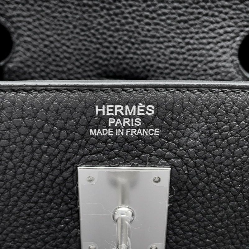 エルメス バーキン40 ブラック/シルバー金具 トゴ Y刻印 HERMES Birkin ハンドバッグ 黒