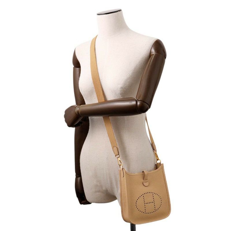 エルメス ショルダーバッグ エブリンTPM 111cm ビスキュイ/ゴールド金具 トリヨンクレマンス B刻印 HERMES Evelyne