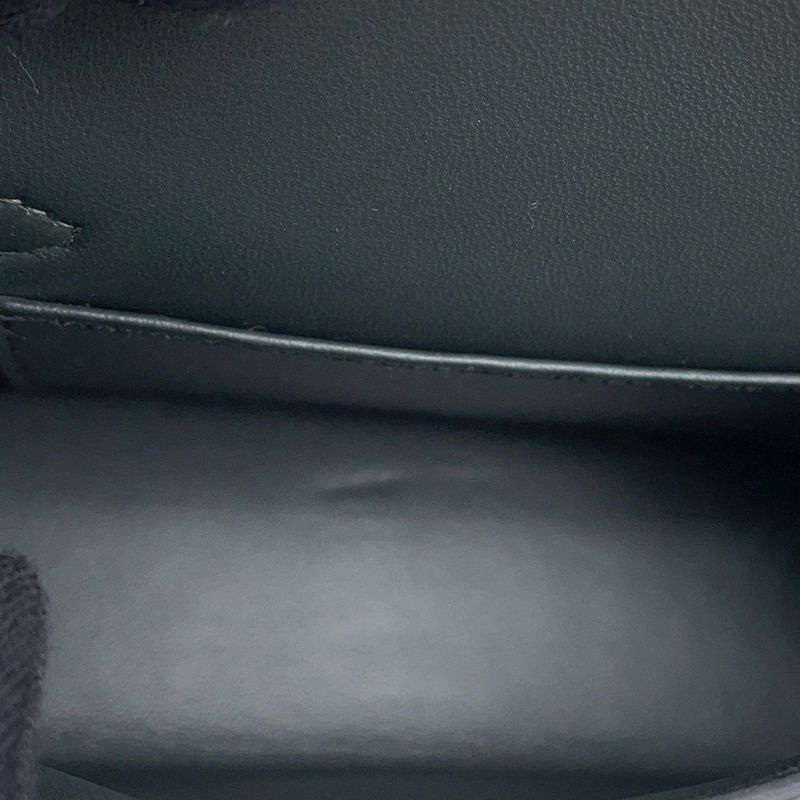 エルメス ミニケリー2 外縫い トリコロール ヴェールマングローブ/ヴェールアマンド/ブラック/シルバー金具 エプソン K刻印 HERMES 2way