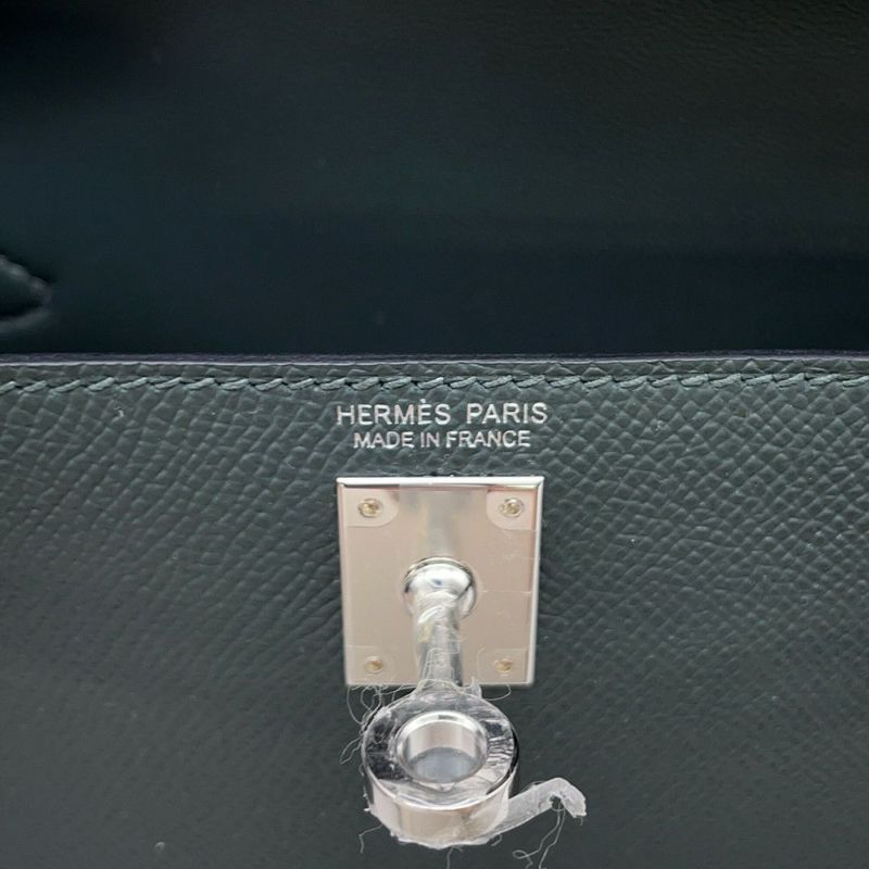エルメス ミニケリー2 外縫い トリコロール ヴェールマングローブ/ヴェールアマンド/ブラック/シルバー金具 エプソン K刻印 HERMES 2way