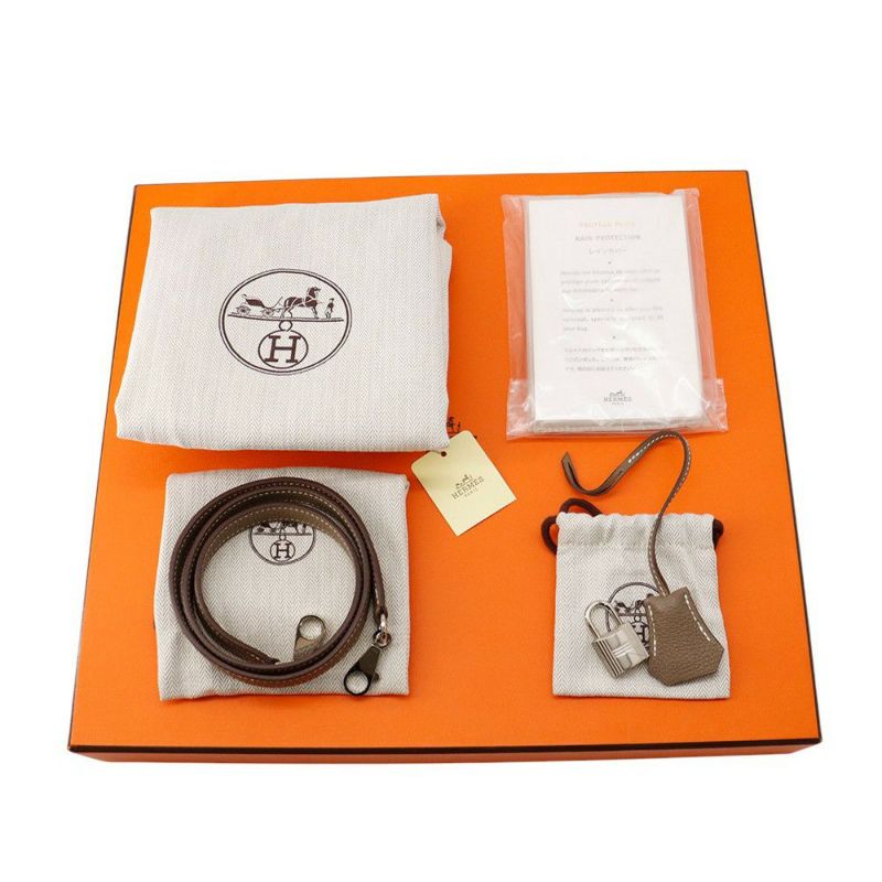 エルメス ハンドバッグ ケリー28 内縫い エトゥープ/シルバー金具 トゴ X刻印 HERMES Kelly 2wayバッグ