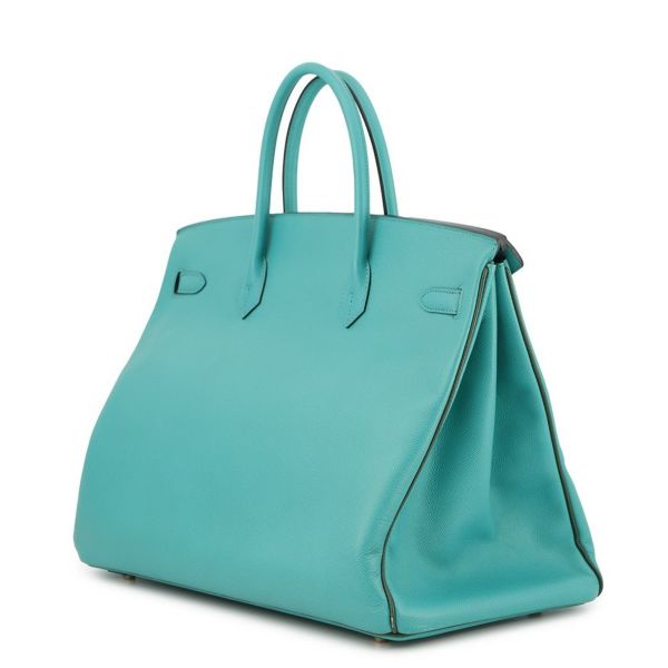 エルメス バーキン40 ブルーパオン/プルーズ/ゴールド金具 エプソン X刻印 HERMES Birkin ハンドバッグ SPO