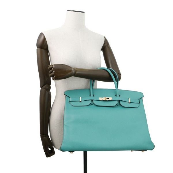 エルメス バーキン40 ブルーパオン/プルーズ/ゴールド金具 エプソン X刻印 HERMES Birkin ハンドバッグ SPO