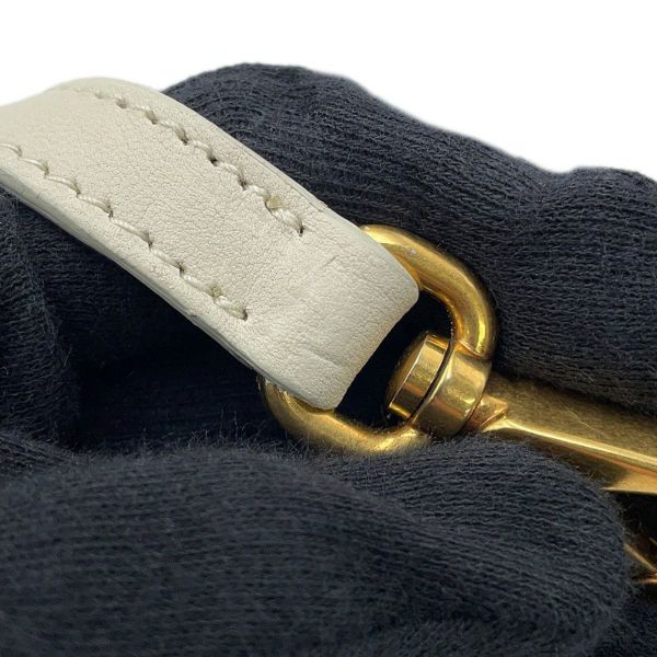 ミュウミュウ ハンドバッグ ジップド トップハンドル シープファー 5BB092 MIUMIU 2way 白