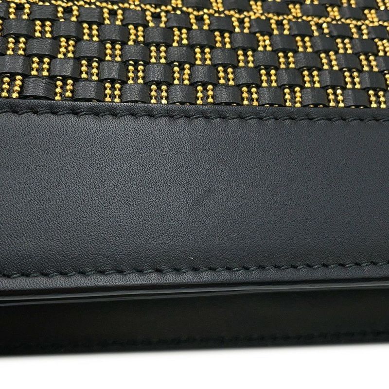 ブルガリ チェーンショルダーバッグ セルペンティ レザー BVLGARI 黒