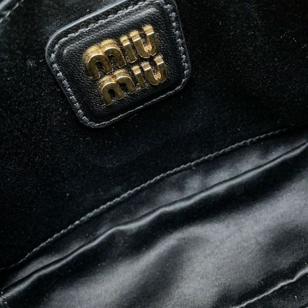 ミュウミュウ ハンドバッグ マテラッセ アルカディ スモール ナッパレザー 5BB123 Miu Miu 2way 黒