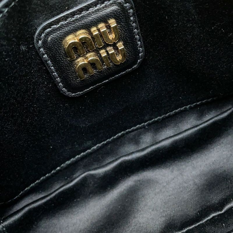 ミュウミュウ ハンドバッグ マテラッセ アルカディ スモール ナッパレザー 5BB123 Miu Miu 2way 黒