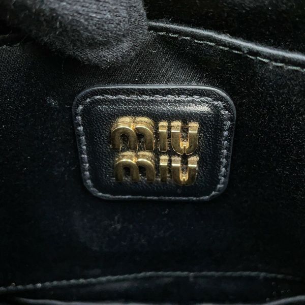 ミュウミュウ ハンドバッグ マテラッセ アルカディ スモール ナッパレザー 5BB123 Miu Miu 2way 黒